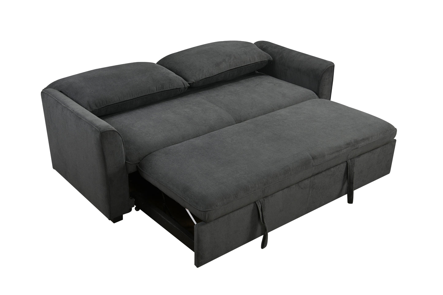 [SantaChoice] 78 Inch 3 in 1 Convertible Sleeper Sofa Bed, Modern Fabric Loveseat Futon Sofa Couch w/Pullout Bed, Small Love Seat Lounge Sofa w/Reclining Backrest, Furniture for Living Room, Dark Gray