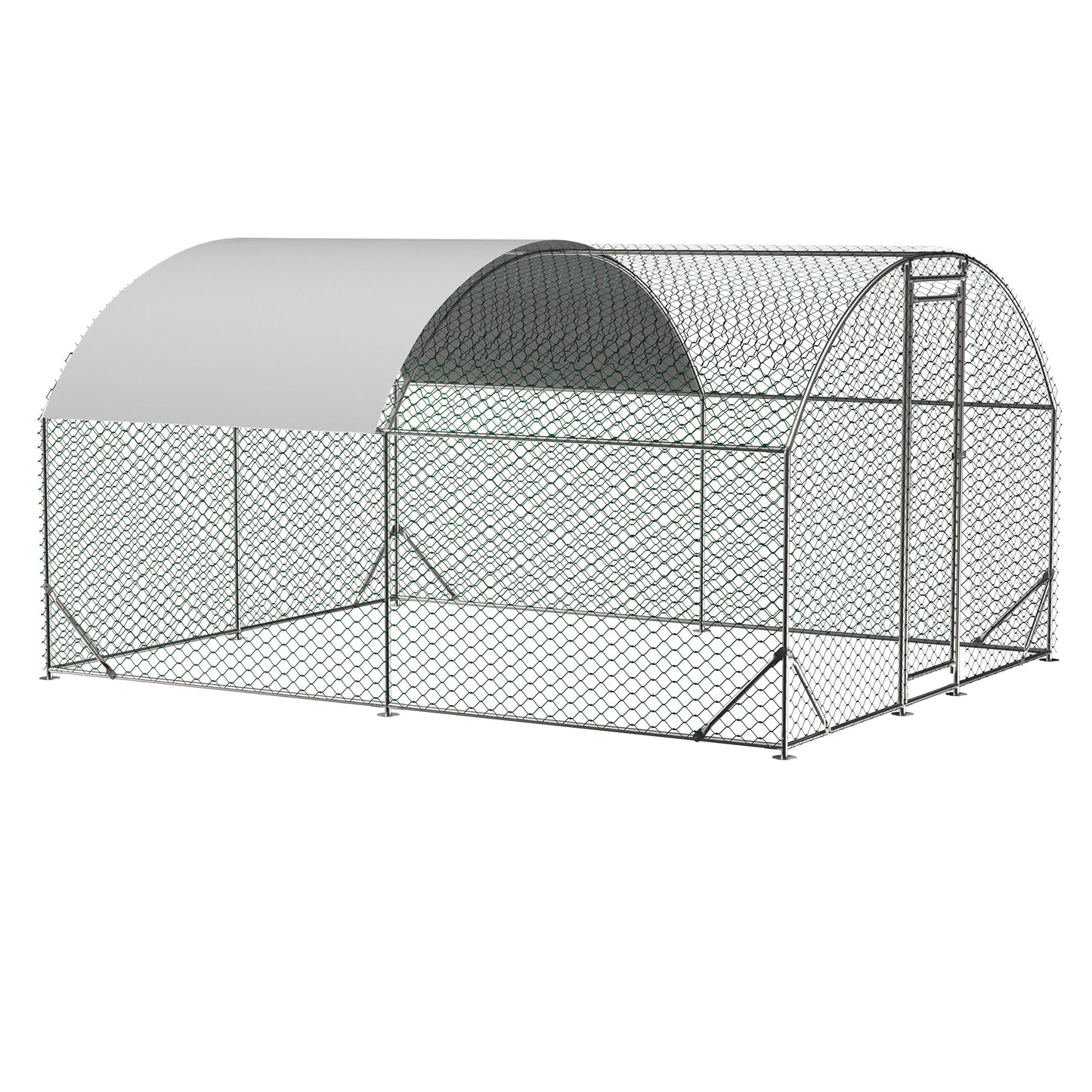 Large Chicken Coop Metal Chicken Run with Waterproof and Anti-UV Cover, Dome Shaped Walk-in Fence Cage Hen House for Outdoor and Yard Farm Use, 1" Tube Diameter, 9.84' x 13.12' x 6.56'