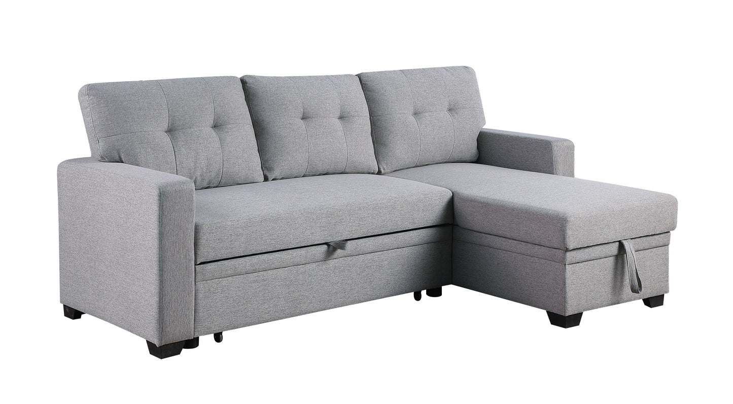 [SantaChoice] Upholstered Pull out Sectional Sofa with Chaise