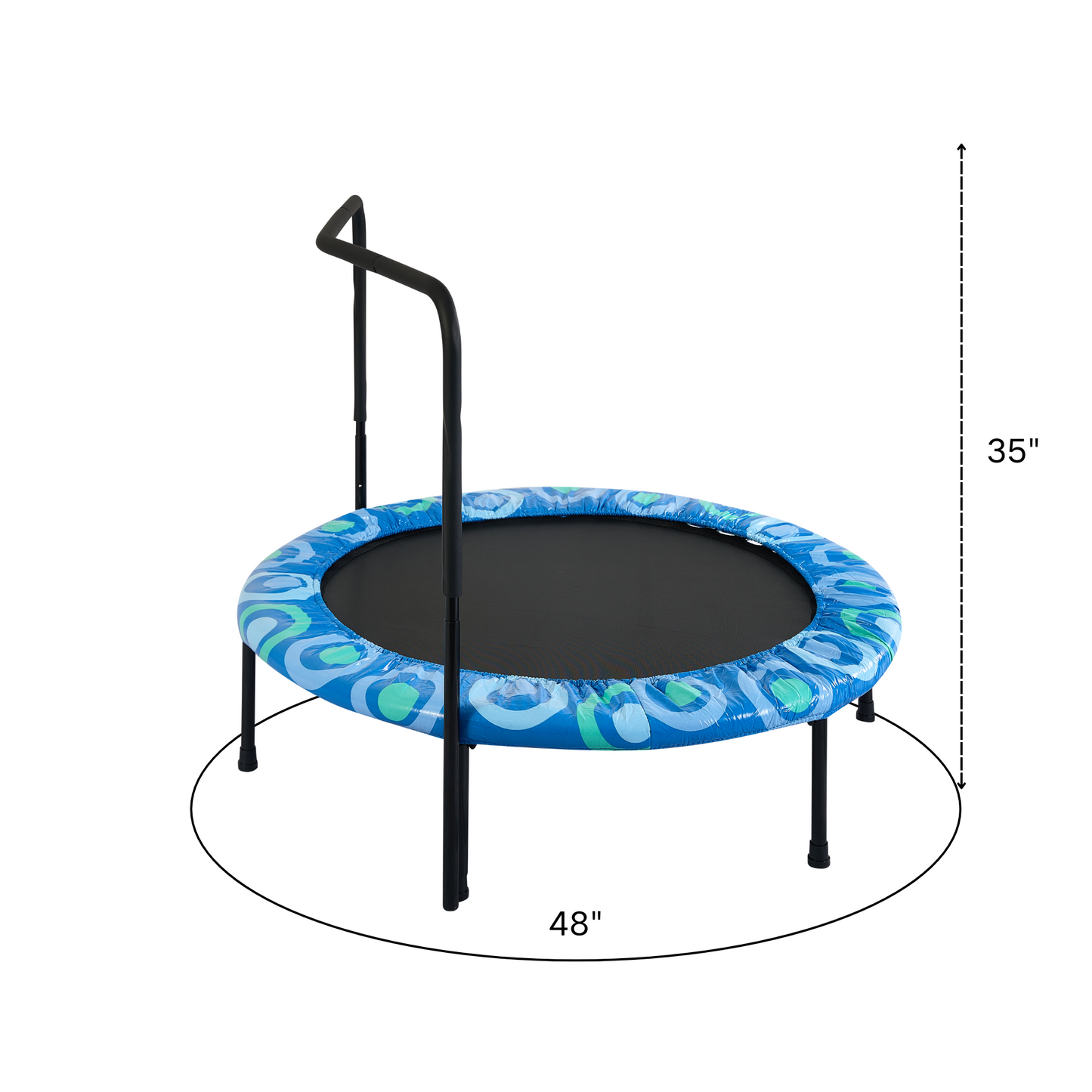 XTP002 Assembled children's trampoline happy expression outdoor and indoor  for kids age 3 - 7