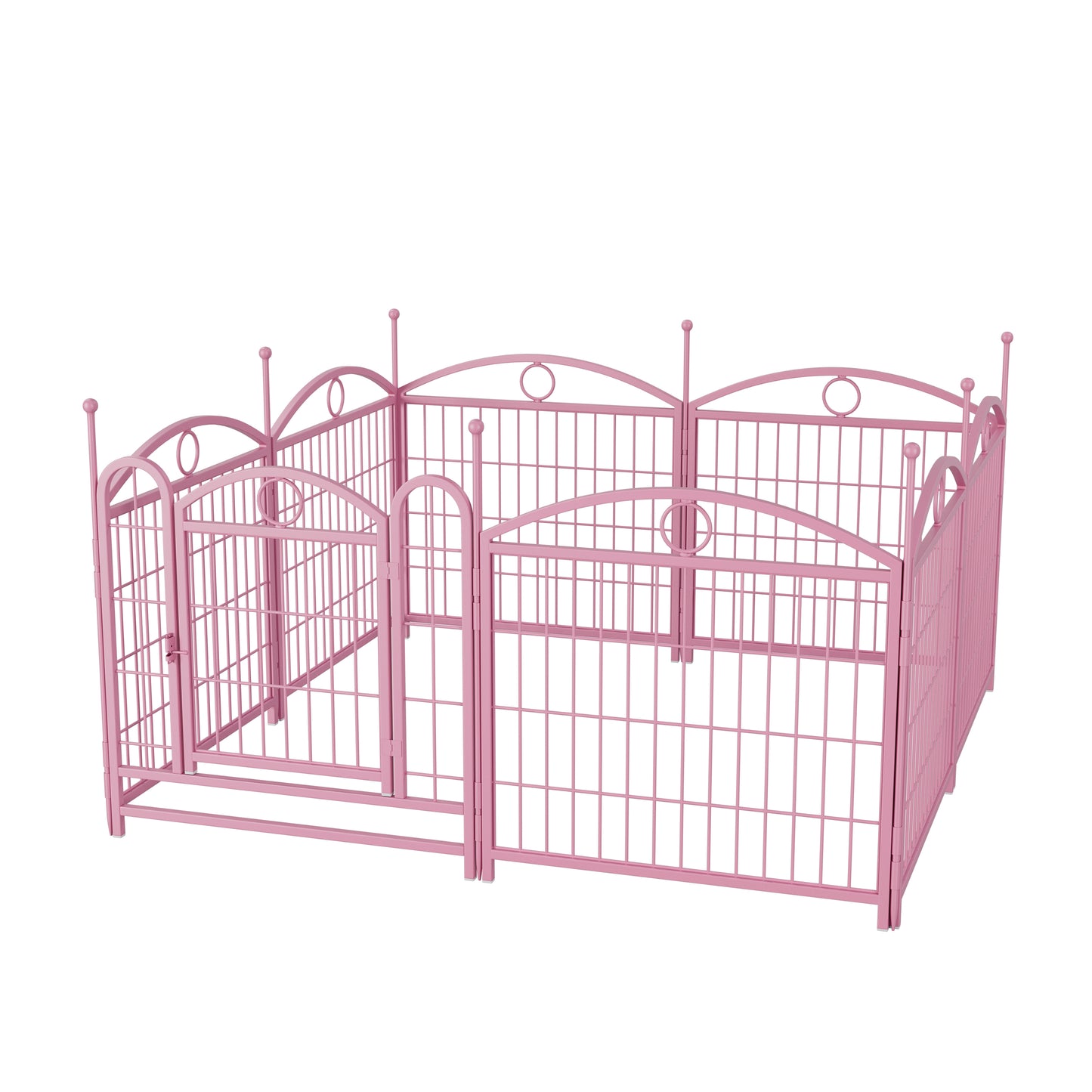 Dog Playpen Indoor 24 inch 8 Panels Metal Dog Pen Pet Dog Fence Outdoor Exercise Pen with Doors, Heavy Duty Dog Fence Puppy Pen for Large Medium Small Dogs Indoor Outdoor Foldable Pet Exercise Pen