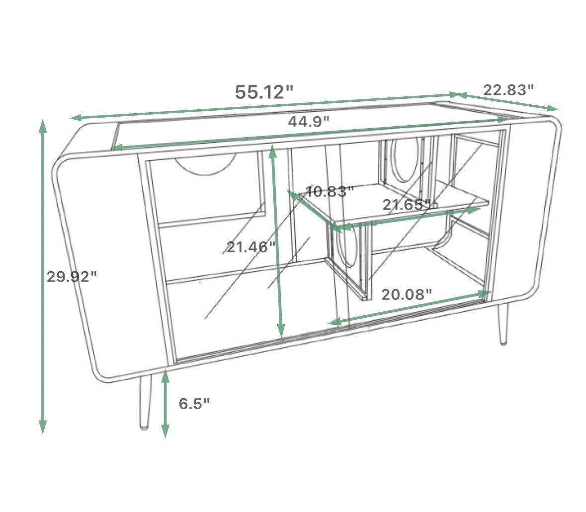 55.12 "Spacious Cat House with Tempered Glass, for Living Room, Hallway, Study and Other Spaces (White)