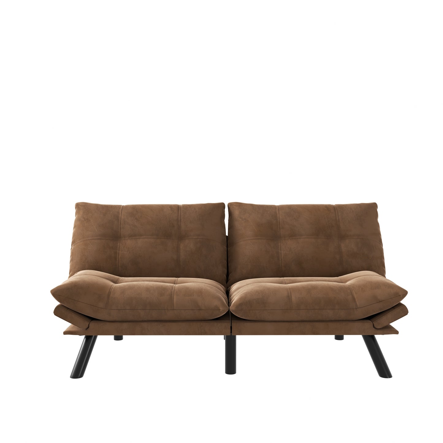 [SantaChoice] Leatehr Feeling Brown Convertible Folding Modern sofa Bed