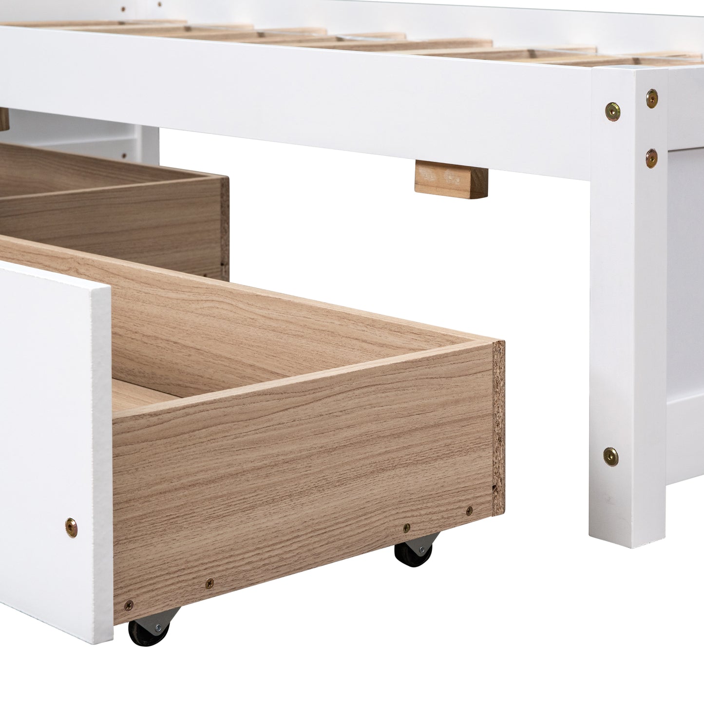 Twin Bed with 2 Drawers, Solid Wood, No Box Spring Needed ,(Old SKU:W50422209)