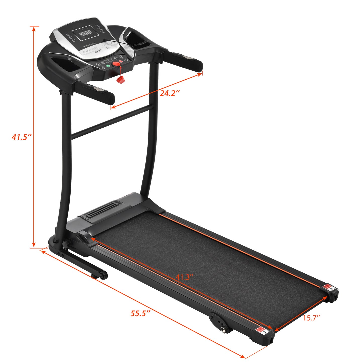 NEW Home Folding Treadmill with Pulse Sensor, 2.5 HP Quiet Brushless Motor , 7.5 MPH, 300LBS Weight Capacity Walking Jogging Machine with 3 Level Incline 12 Preset Programs for Home Gym