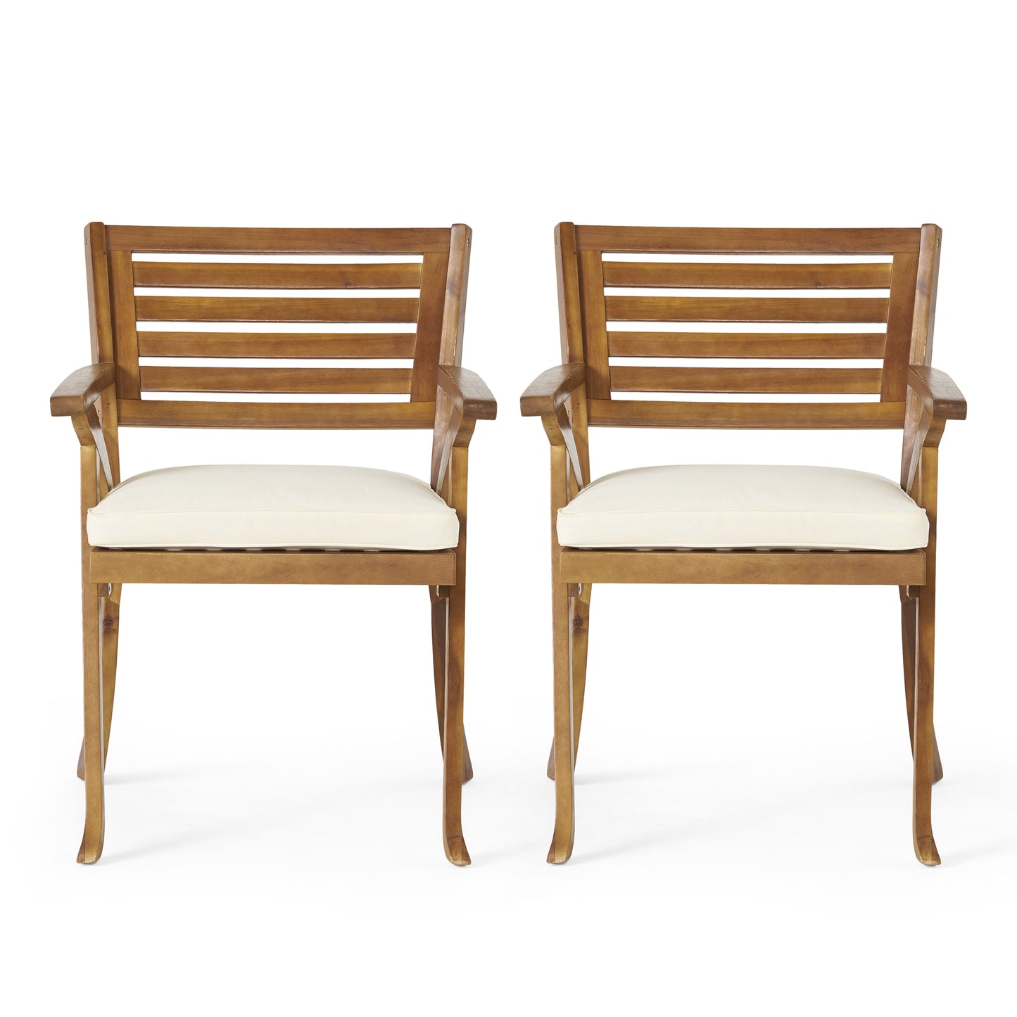 Outdoor Hermosa KD Wood Dining Chair With Cushons (Set of 2)