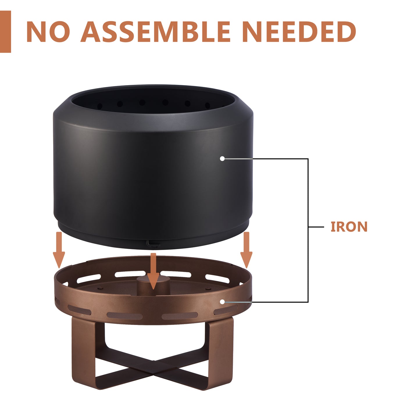 Outdoor Smokeless Fire Pit Stove 18'' for Camping Bonfire, Wood Burning Fire Place Firepit with Stand for Patio Backyard Outside