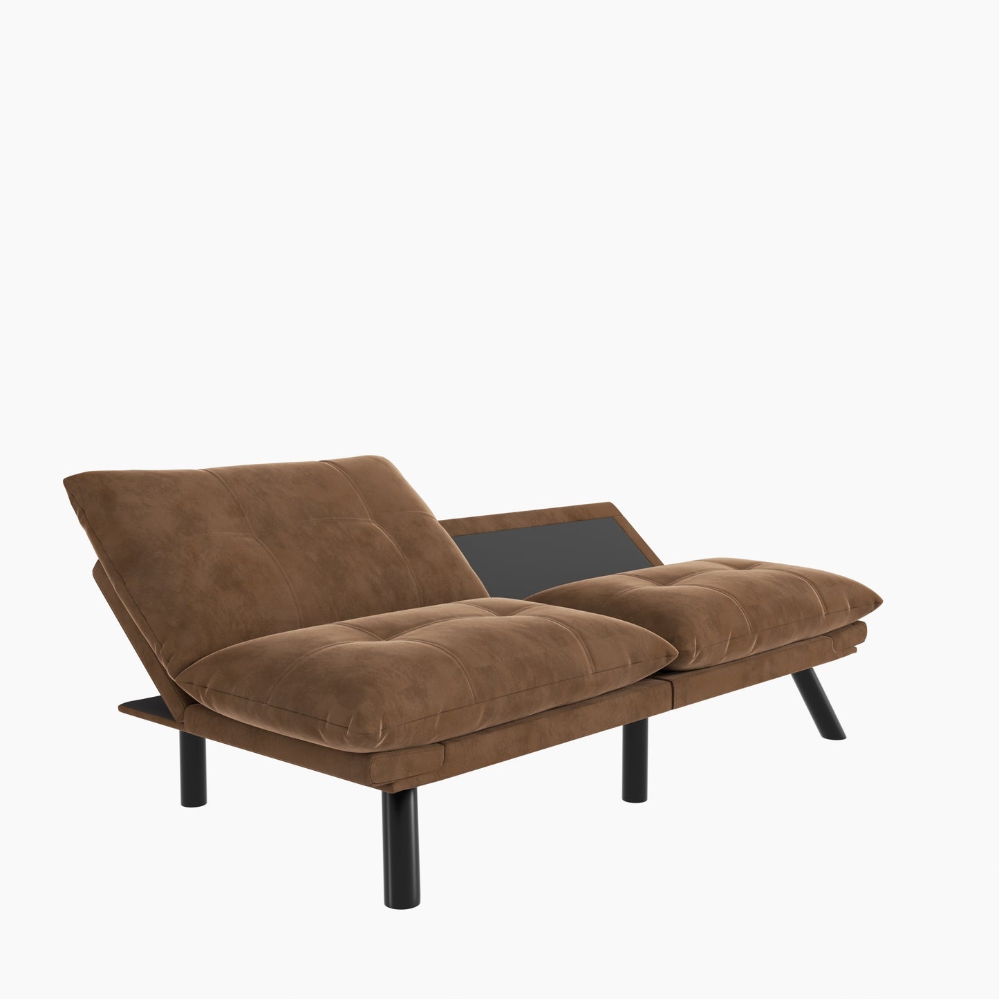 [SantaChoice] Leatehr Feeling Brown Convertible Folding Modern sofa Bed