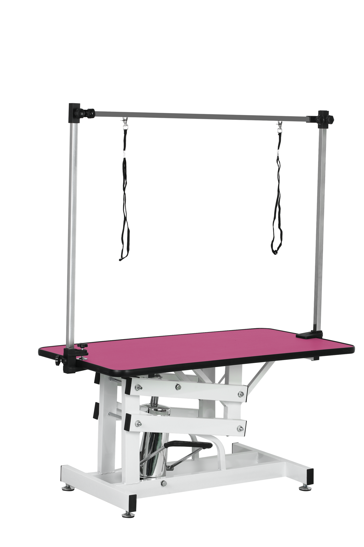 42.5INCH HYDRAULIC PET GROOMING TABLE WITH "H" ARM PINK