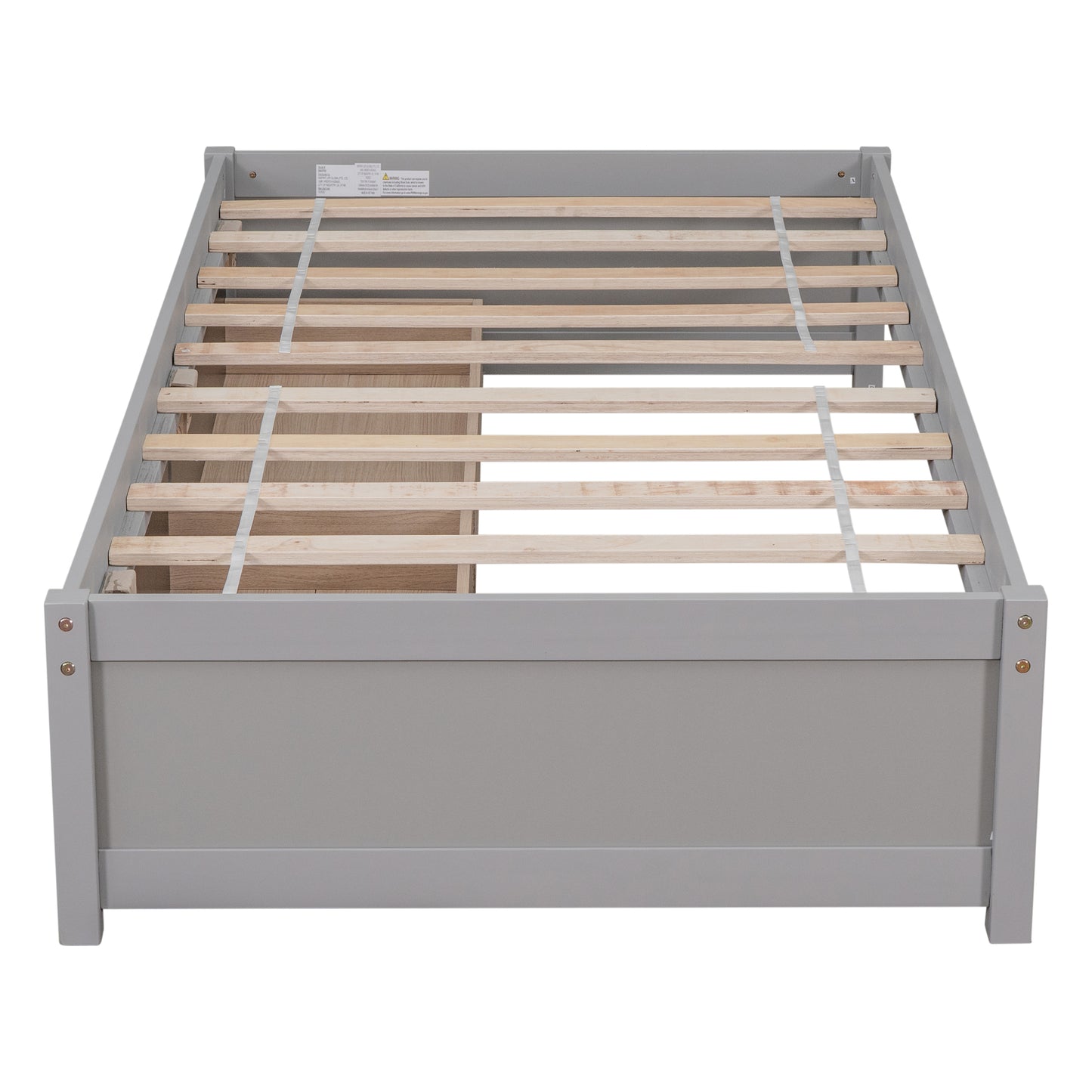 Twin Bed with 2 Drawers, Solid Wood, No Box Spring Needed ,Grey(Old SKU:W50422208)