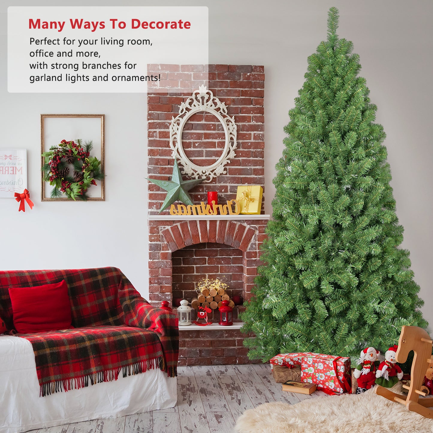 5FT Green PVC Christmas Tree with 498 Memory Wire Tips – Self-Fluffing Branches for a Perfectly Shaped, Effortless Holiday Display