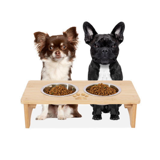 Gardenia Raised Dog Bowl Stand for Medium Sized Dogs, Elevated Dog Bowls, Bamboo Raised Dog Bowl, Dog Food Bowl Stand, Feeding Station