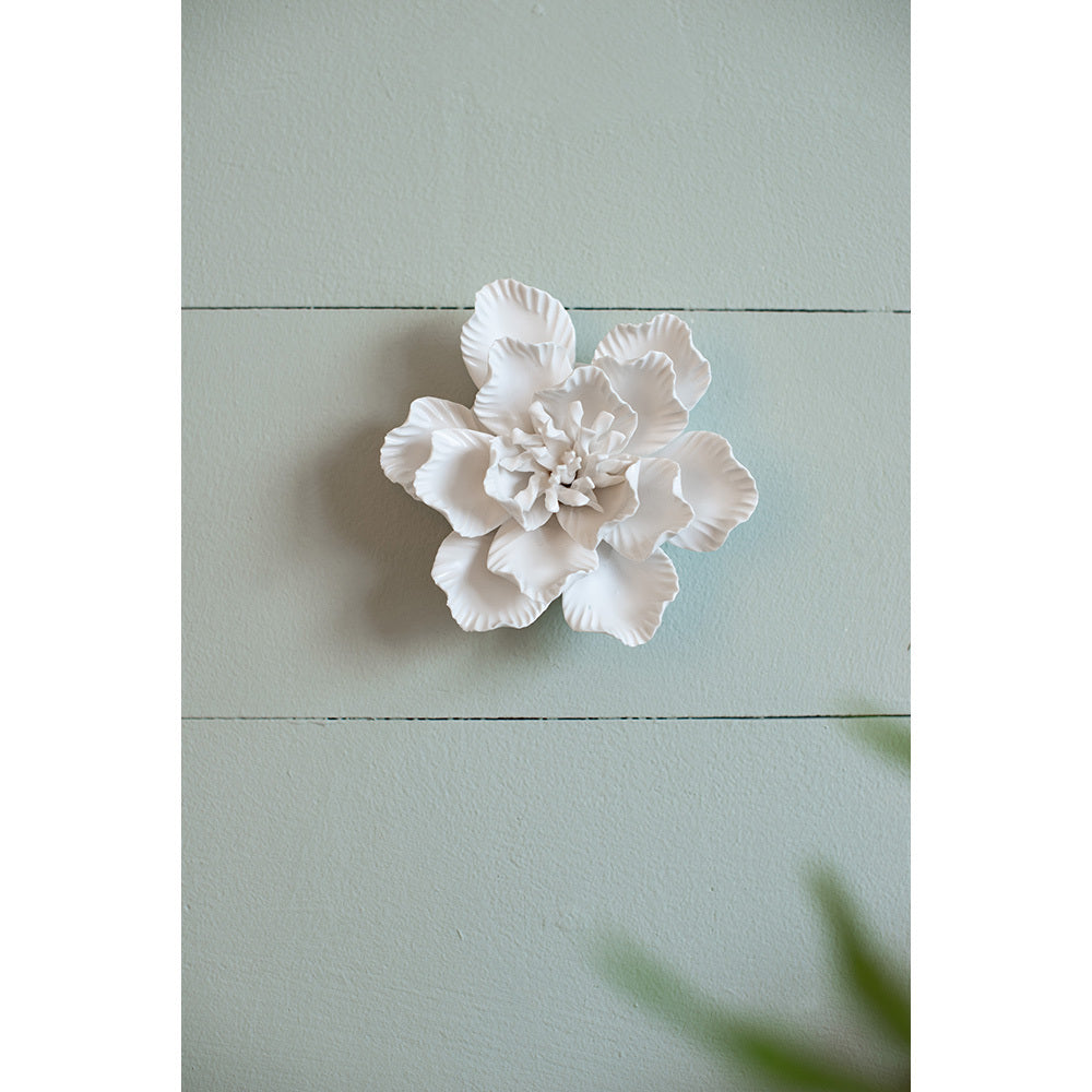 D5.1x2.2' Handmade Cream Ceramic Flower Wall Decor Accent