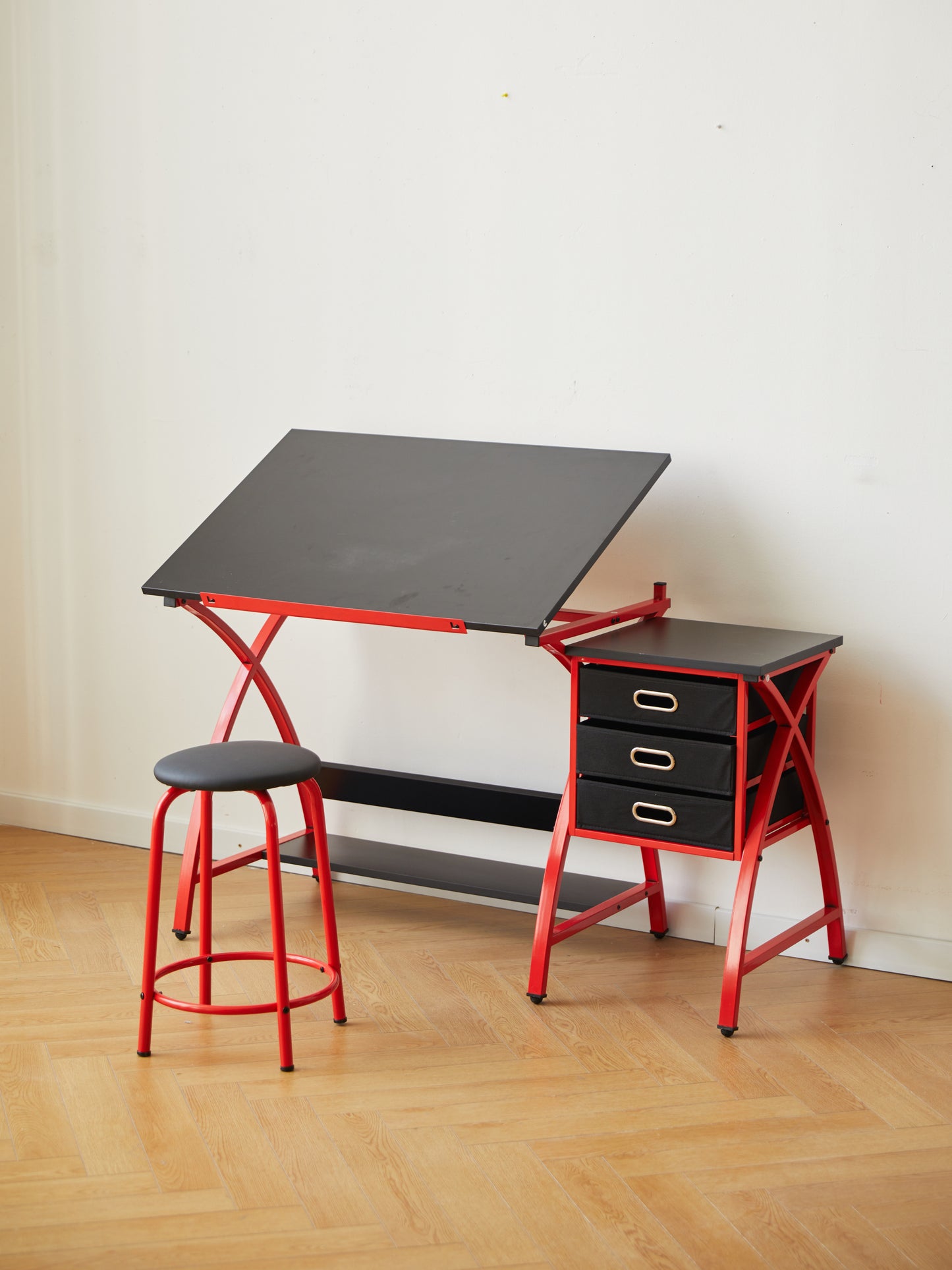 [SantaChoice] drafting table red with stool