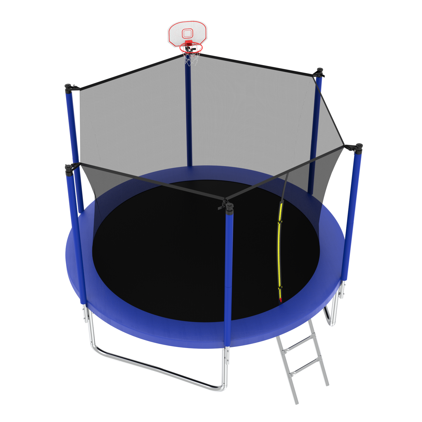 10FT Trampoline for Kids,  Basketball Hoop and Ladder, Outdoor Kids Trampoline with Safety Enclosure,Fast Assembly for Backyard Fun,ASTM Approved