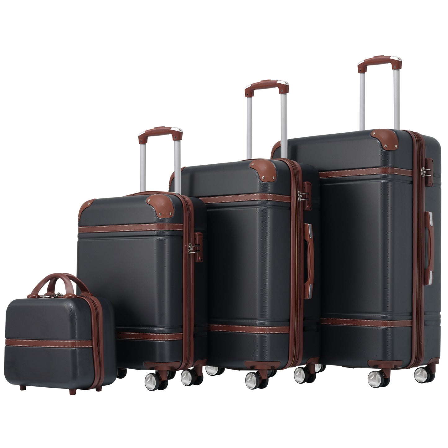 Hardshell Luggage Sets 4 Pieces 20'+24'+28' Luggages and Cosmetic Case Spinner Suitcase with TSA Lock  Lightweight