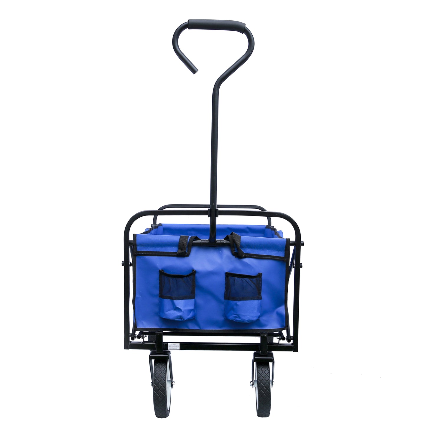 Folding Wagon Garden Shopping Beach Cart (Blue)