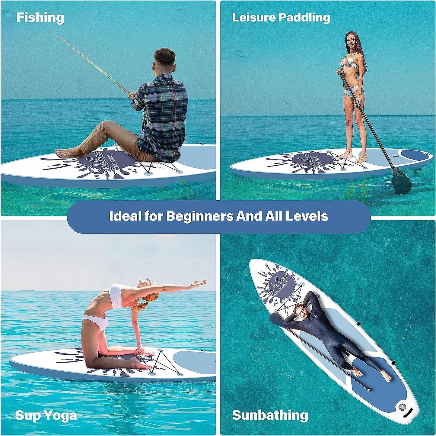 Inflatable Stand Up Paddle Board – Simple Deluxe Premium SUP for All Skill Levels, Pink Paddle Boards for Adults & Youth, Blow Up Stand-Up Paddleboards with Accessories & Backpack, Surf Control