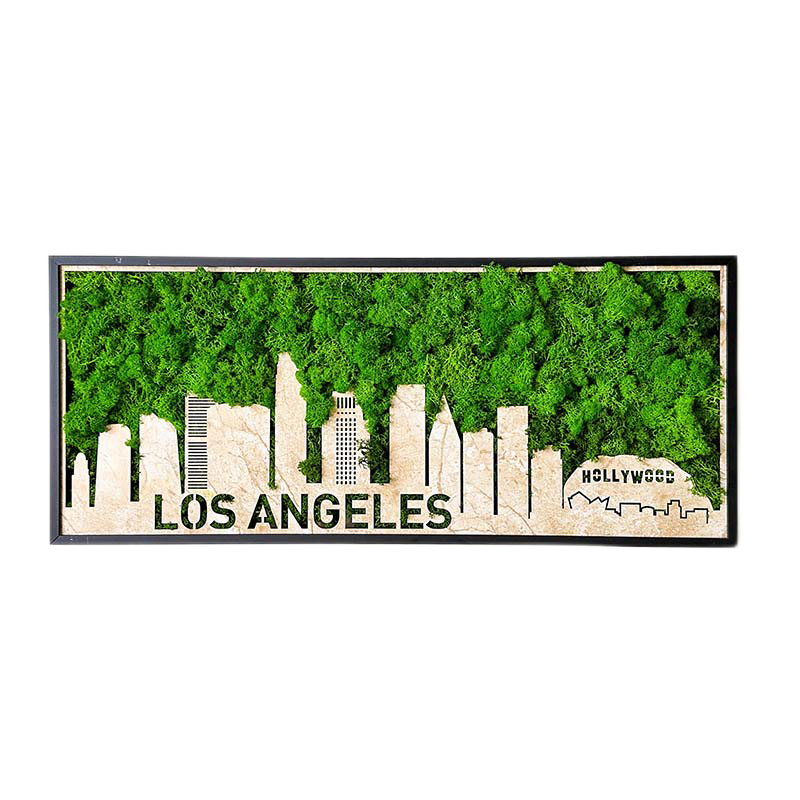 Los Angeles Moss City Silhouette Metal Wall Art Medium