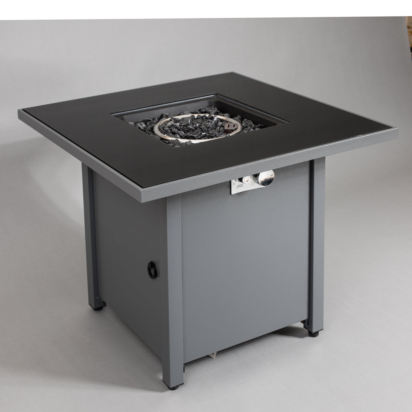 25" H x 30" W Steel Outdoor Fire Pit Table with Lid