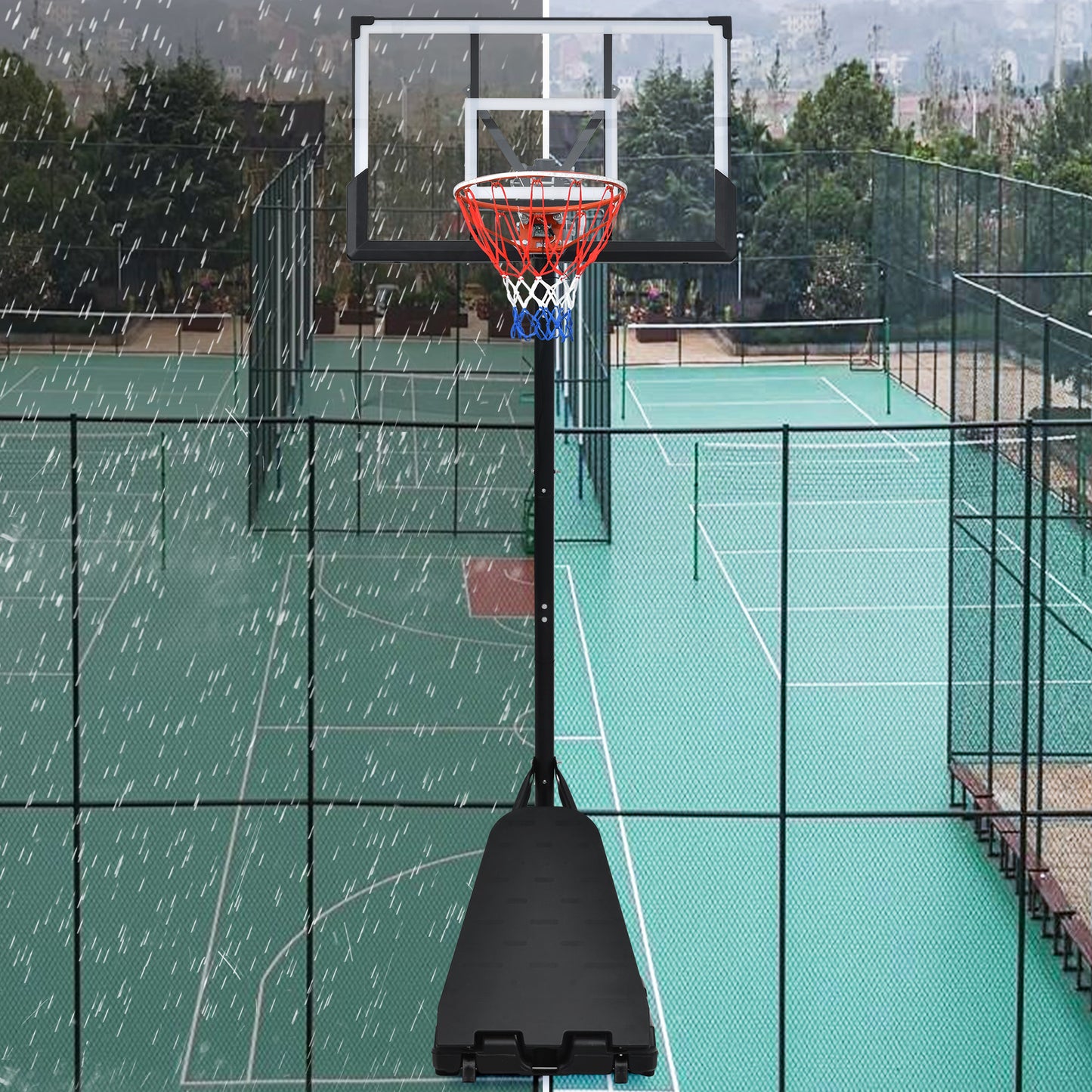 Portable Basketball Hoop Basketball System 8-10ft Height Adjustable for Youth Adults LED Basketball Hoop Lights, Colorful lights, Waterproof,Super Bright to Play at Night Outdoors,Good Gift for Kids