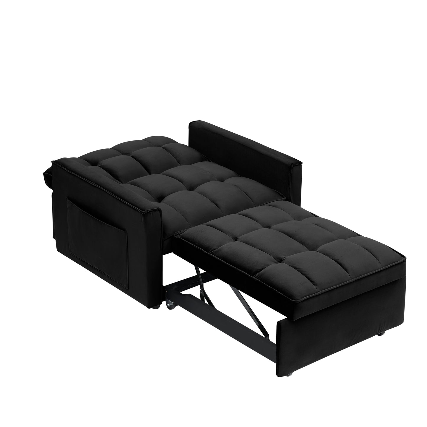 [SantaChoice] Sofa bed chair 3 in 1 convertible, recliner, single recliner, suitable for small Spaces with adjustable back black