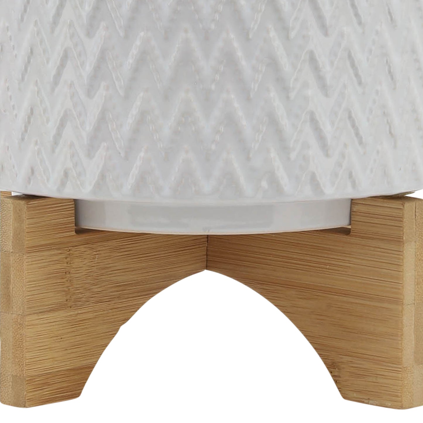 8" CHEVRON PLANTER W/ STAND, WHITE