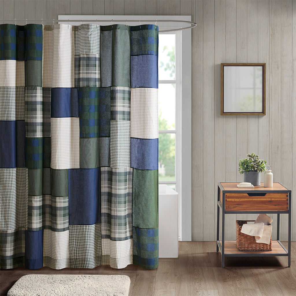 Pieced Cotton Shower Curtain