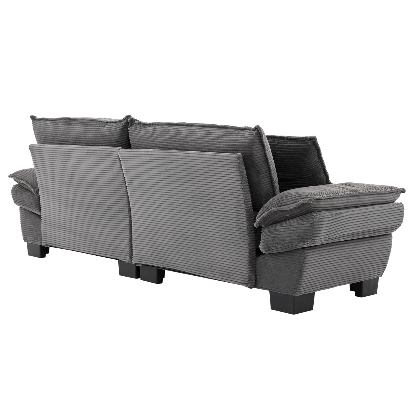 Corduroy Sofa Sleeper Couch Loveseat Sofa with Pillows Comfy Upholstered Deep Seat Sofa for Bedroom,Living Room,Apartment,Office,Dorm-Grey Corduroy