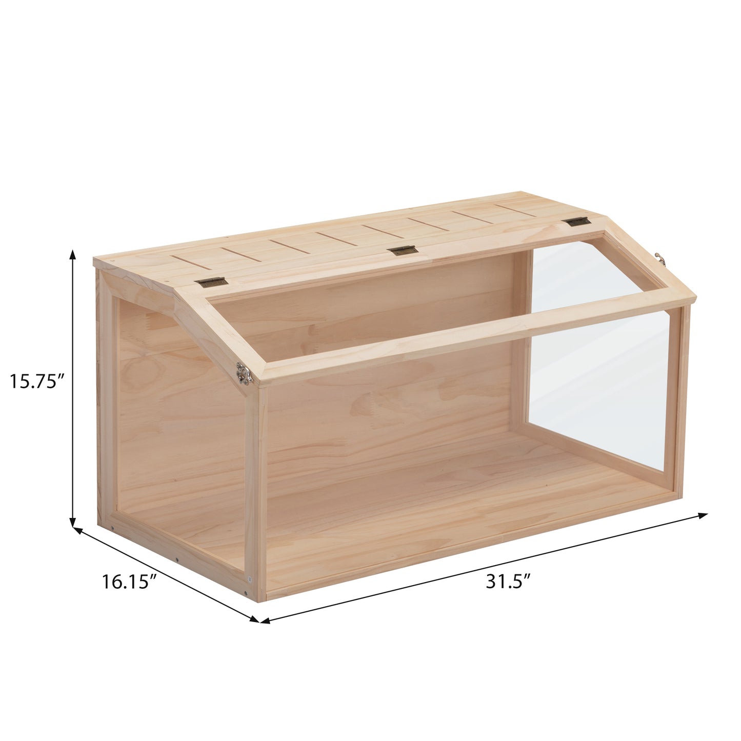 Wooden Hamster Cage Small Animals House, Acrylic Hutch for Dwarf Hamster, Guinea Pig, Chinchilla, Openable Top with Air Vents