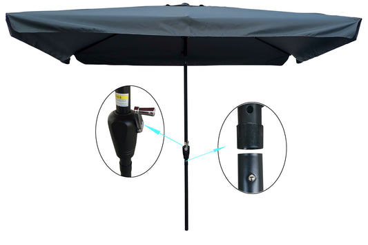 10 x 6.5ft  Patio Umbrella Outdoor  Waterproof Umbrella with Crank and Push Button Tilt for Garden Backyard Pool  Swimming Pool Market