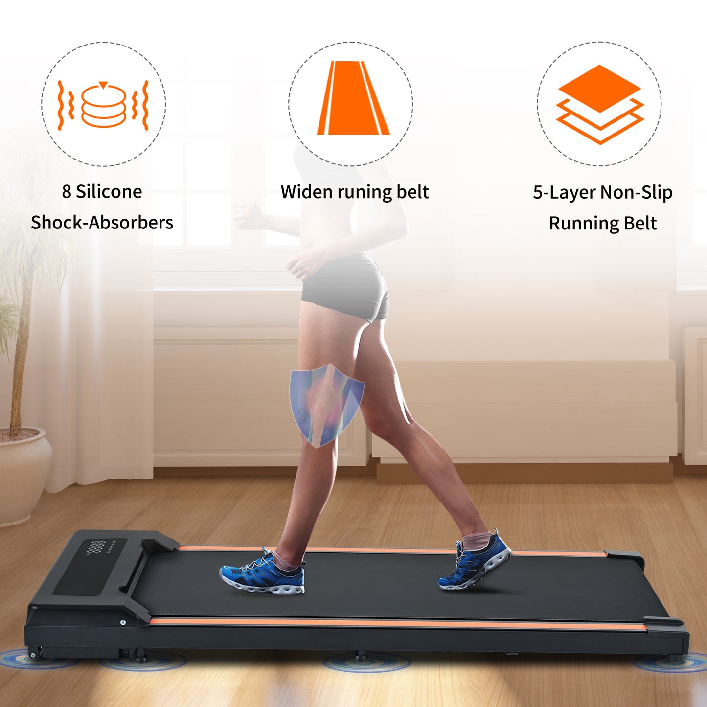 Walking Pad 300 lb Capacity, Desk Treadmill for Home Office, Protable Treadmill Under Desk, Walking Treadmills for Home,0.6 to 3.8 mph Portable Treadmill