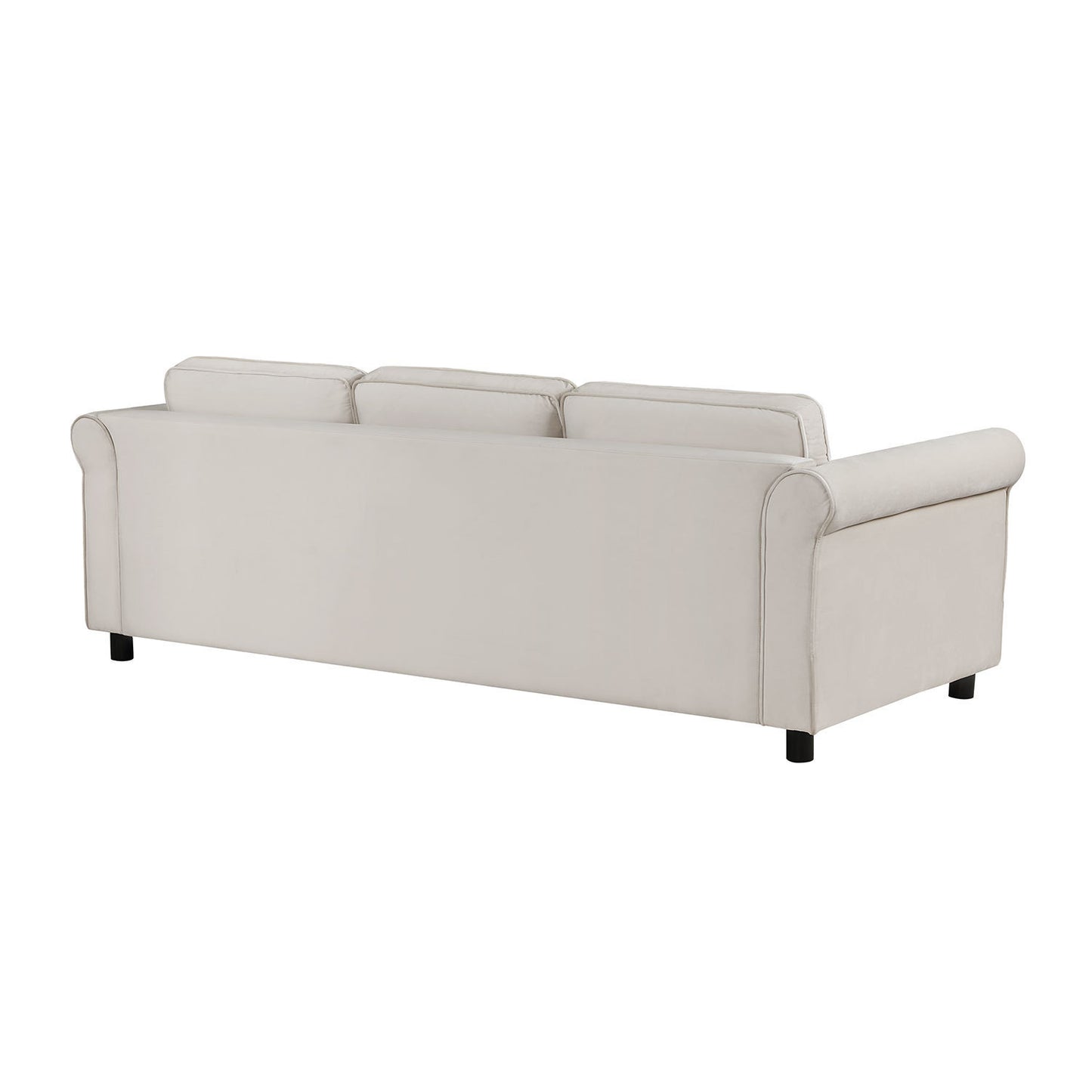 [SantaChoice] 89.37" Mid-Century Modern Couch Velvet Sofa Couch 3 Seater Sofa, Beige