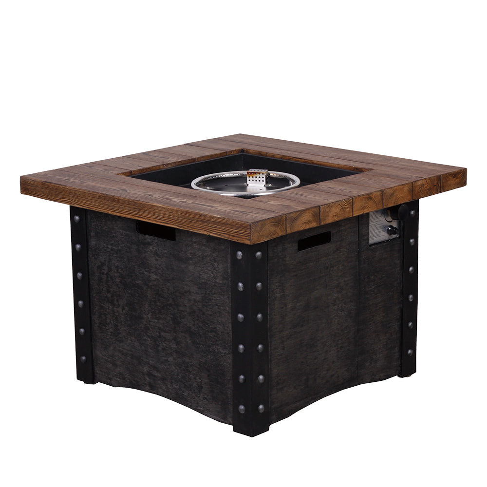 Good Product 50,000 BTU Outdoor Gas Fire Table , Faux Woodgraine table top Fire Pit