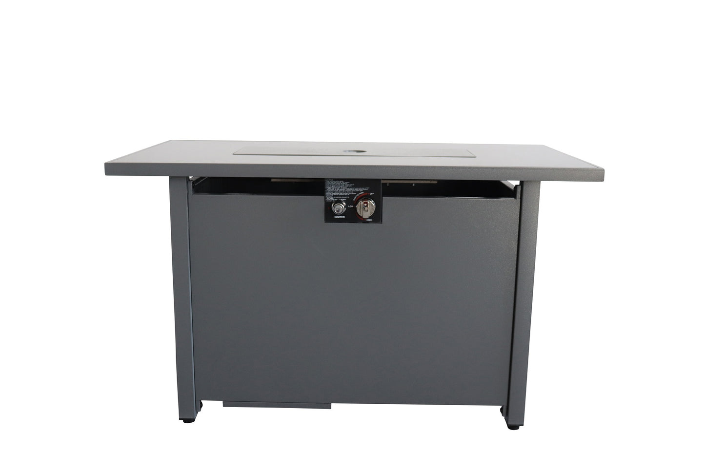 25'' H x 42'' W Steel Outdoor Fire Pit Table with Lid (Black)