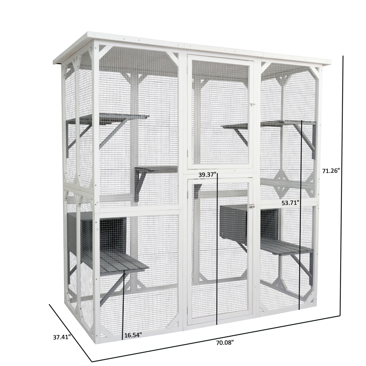 XPT018 cat cage box lovely house cute pet play speace Wooden White Medium