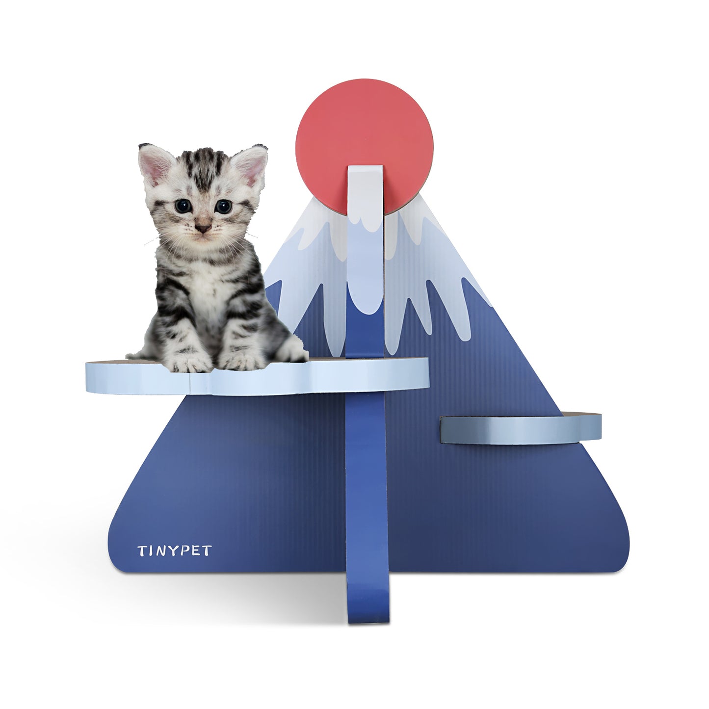 ScratchMe Cat Scratcher Post Board, Mount Fuji Shape Cat Scratching Lounge Bed, Durable Pad Prevents Furniture Damage