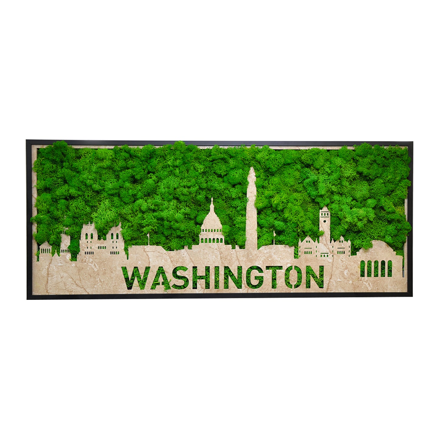 Washington Moss City Silhouette Metal Wall Art