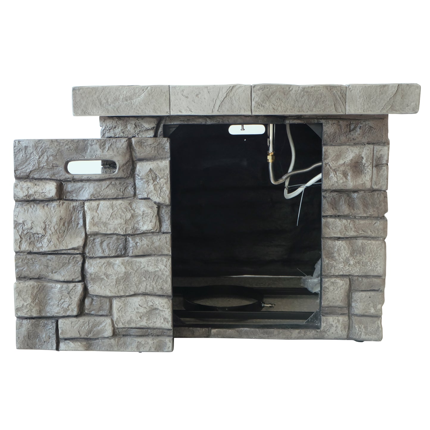 30" Outdoor Square MgO Propane Fire Pit - 40,000 BTU, Grey