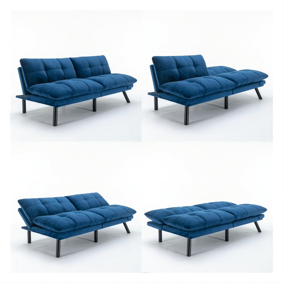 [SantaChoice] Navy Blue Convertible Folding Modern sofa Bed