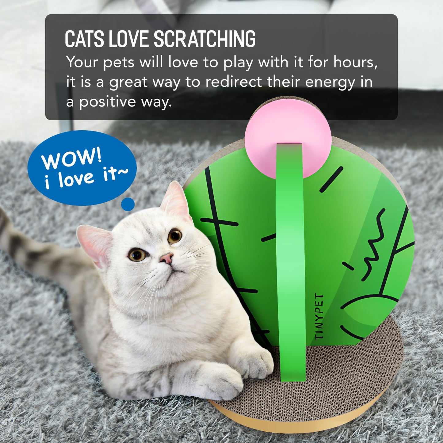 Cat Condo Scratcher Post Cardboard, Cactus shape Cat Scratching Board, 15x15x19.29 inch