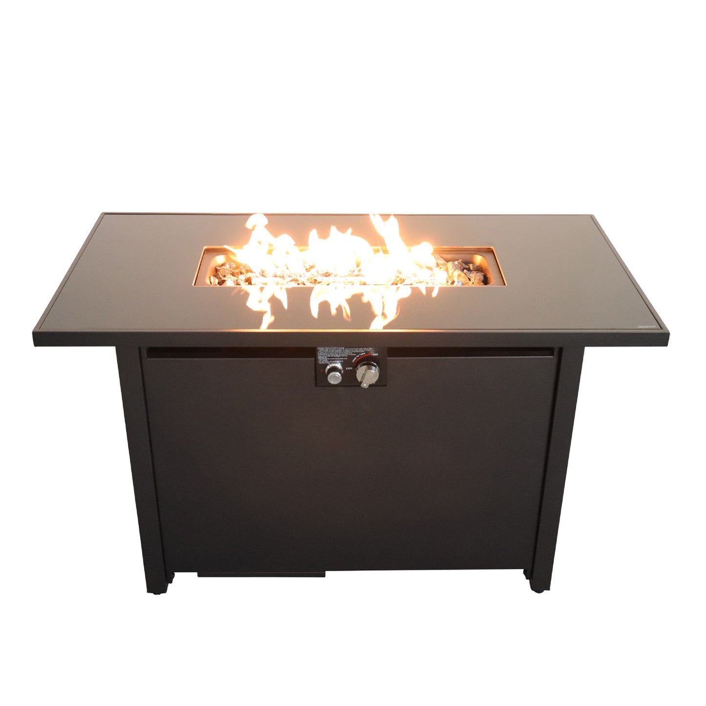 25'' H x 42'' W Steel Outdoor Fire Pit Table with Lid