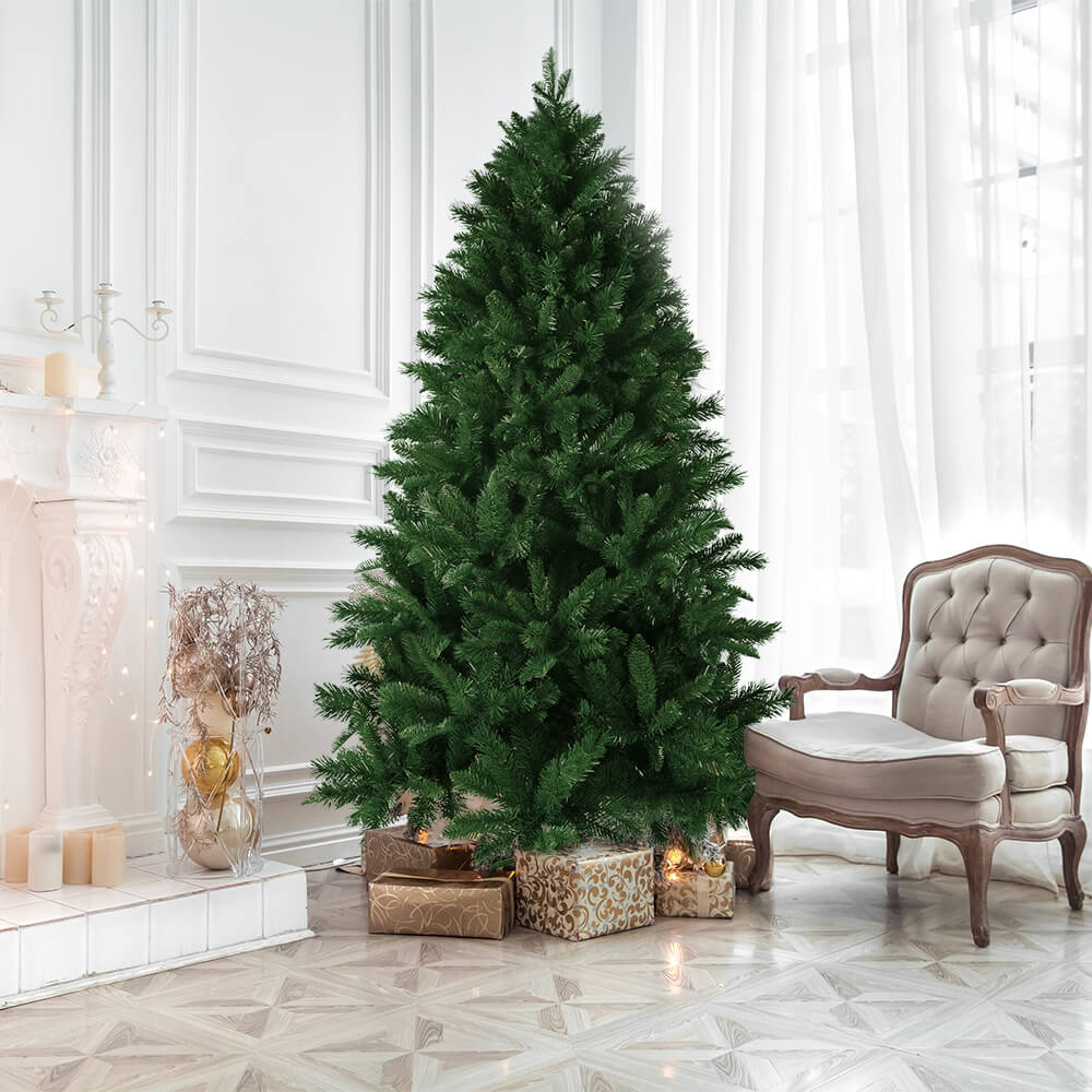 Artificial Christmas Tree Unlit Hinged Spruce Xmas Tree for Indoor Outdoor US-KHY 1