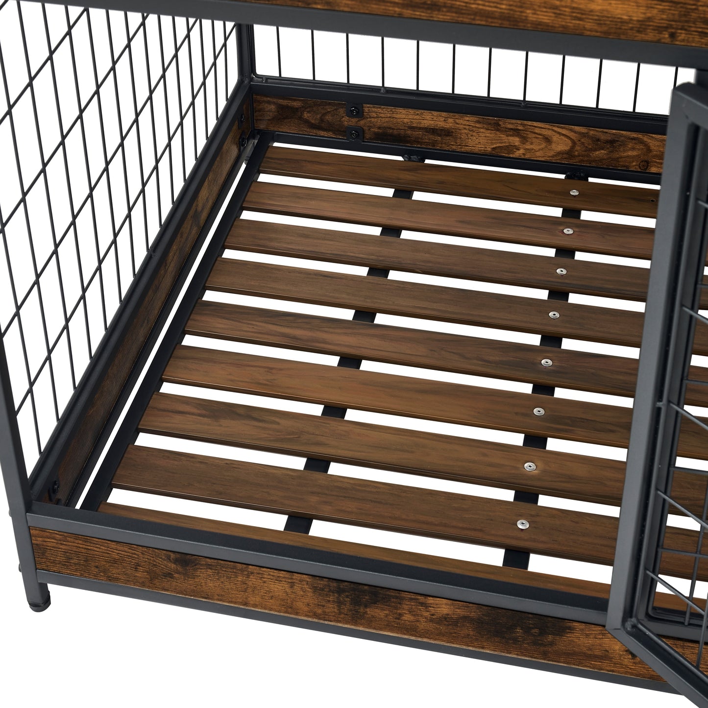 Furniture Dog Cage Crate with Double Doors. Antique Brown,38.78'' W x 27.36'' D x 32.17'' H.