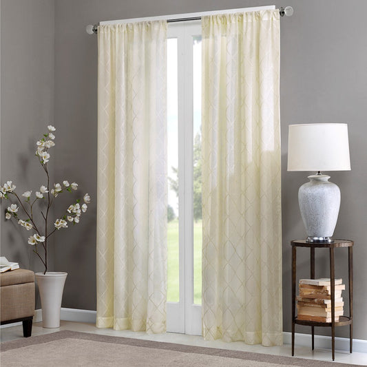 Diamond Sheer Window Curtain Panel(Only 1 Pc Panel)