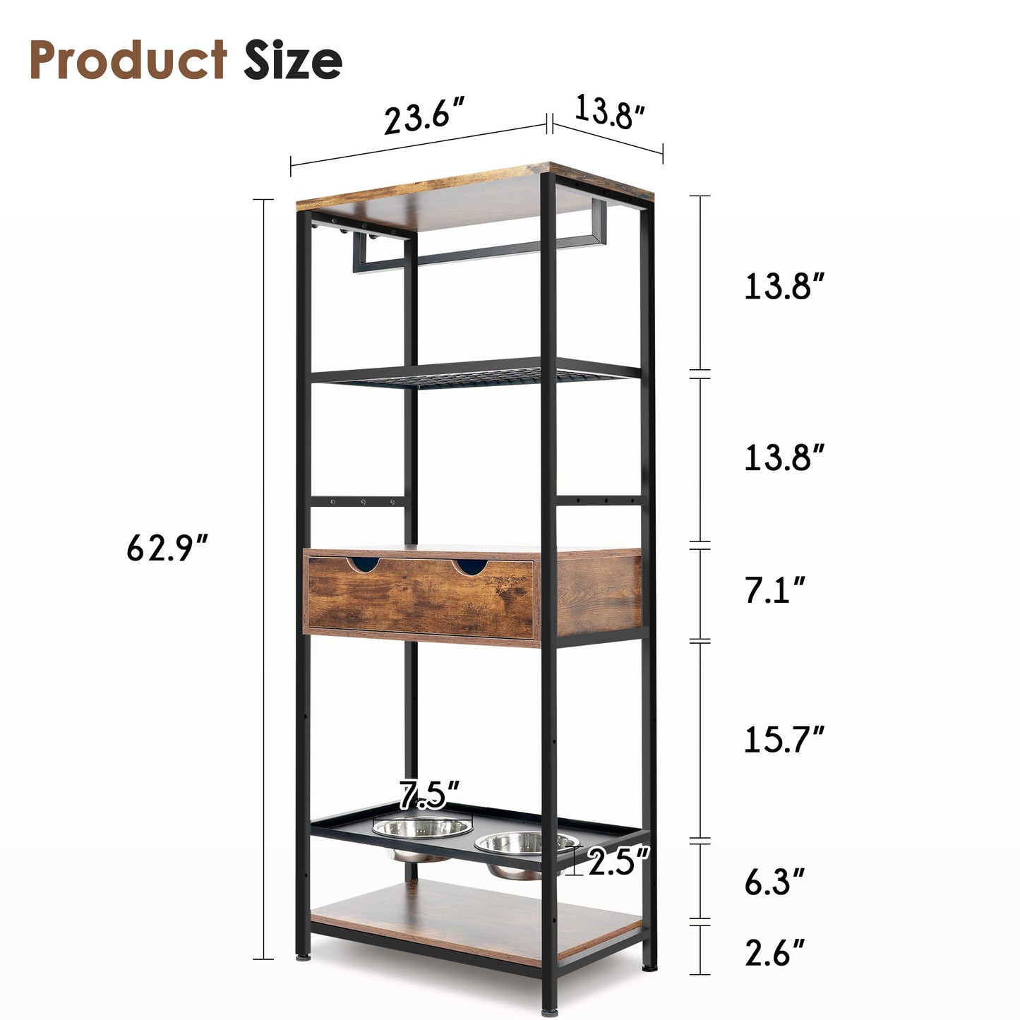 dog feeding station,3 Height Adjustable Raised Dog Bowls, Dog Feeder Station for Large Medium Dogs Cats, Dog Storage with shelves.