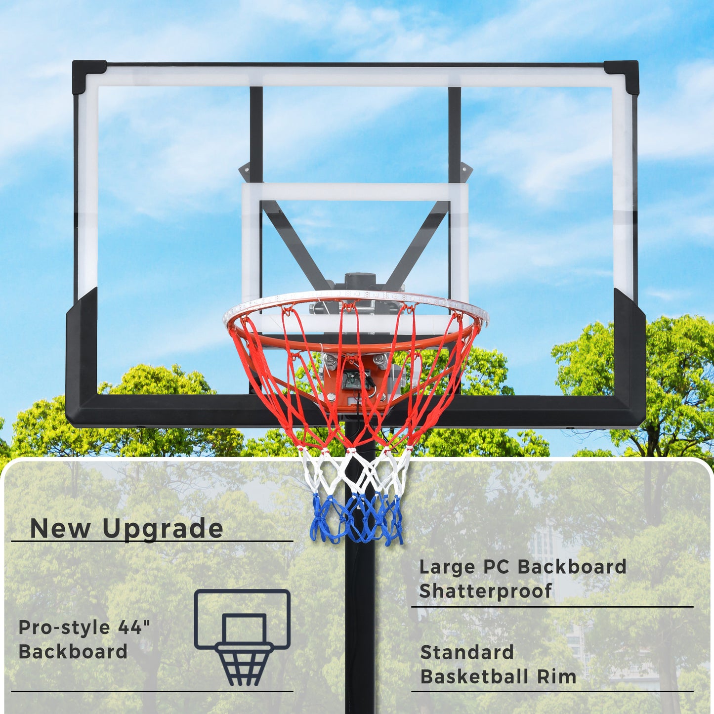 Portable Basketball Hoop Basketball System 8-10ft Height Adjustable for Youth Adults LED Basketball Hoop Lights, Colorful lights, Waterproof,Super Bright to Play at Night Outdoors,Good Gift for Kids