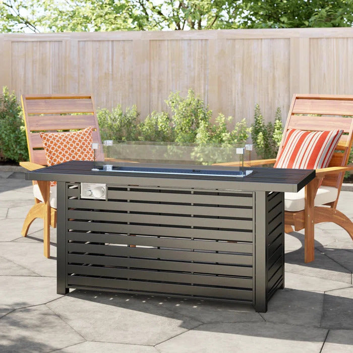 24" Steel Propane Fire Pit Table with Cover