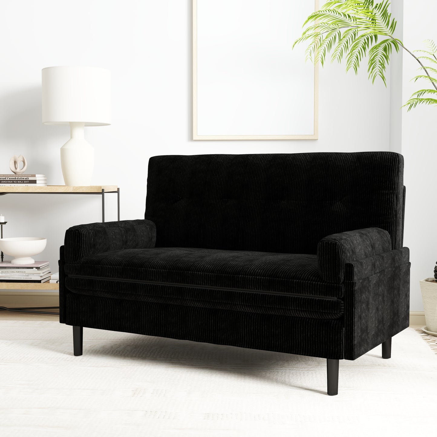 [SantaChoice] Black 2 seater sofa sleeper with recline fuction