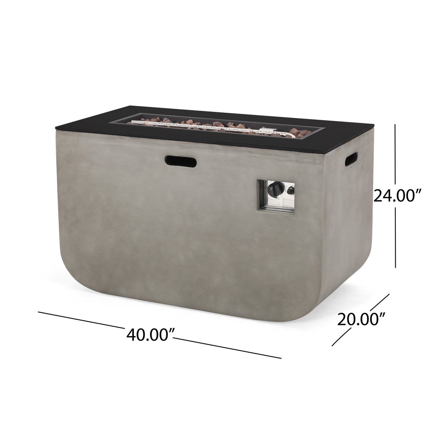 40" RECTANGLE MGO FIRE PIT - 50 000 BTU